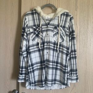 Eden & Olivia light weight, plaid hoodie.